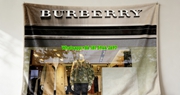 Burberry Storefront Logo Print Flannel Fleece Sofa Throw Blanket B274